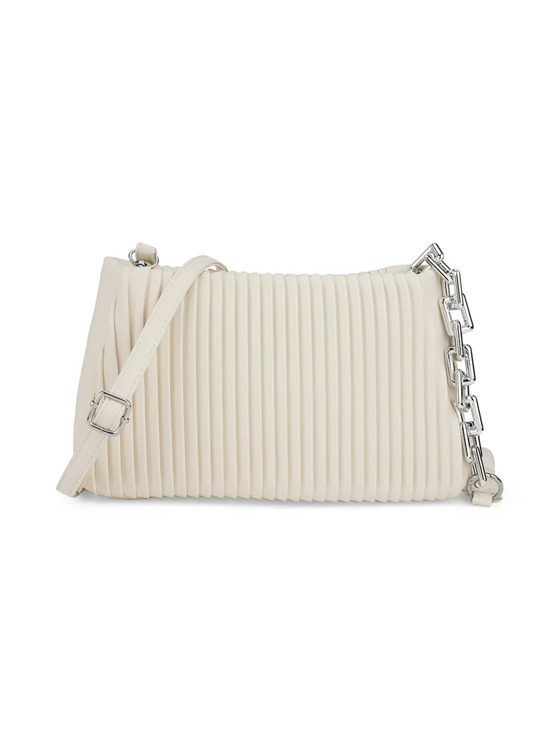 جلو باص Globus Women Beige Fringed Small Party Sling Bag With Detachable Chain Detail Strap